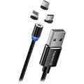 Colorway datový kabel 3v1 Lightning+MicroUSB+USB-C, magnetický, 2.4A, 1m