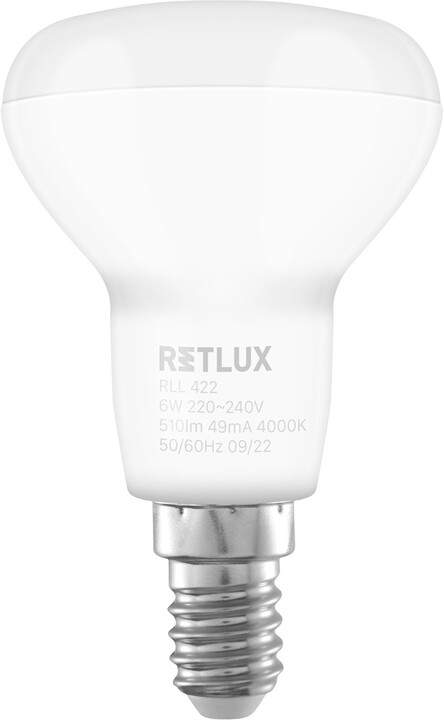 Retlux žárovka RLL 422, LED R50, E14, 6W, studená bílá_34571465