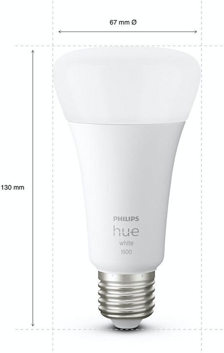 Philips Hue LED White žárovka BT E27 15,5W 1600lm 2700K A67 + Philips Hue Dimmer Switch V2_2135865704