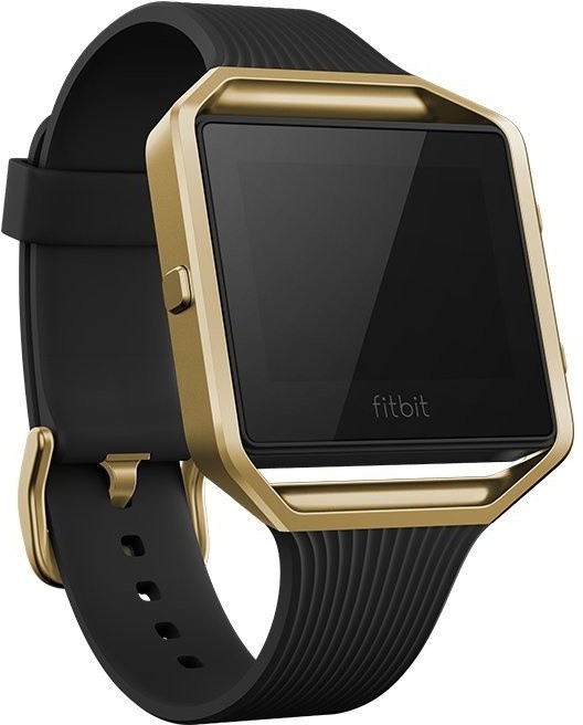 Google Fitbit Blaze Slim řemínek zlatý kov L, černá_1014053953