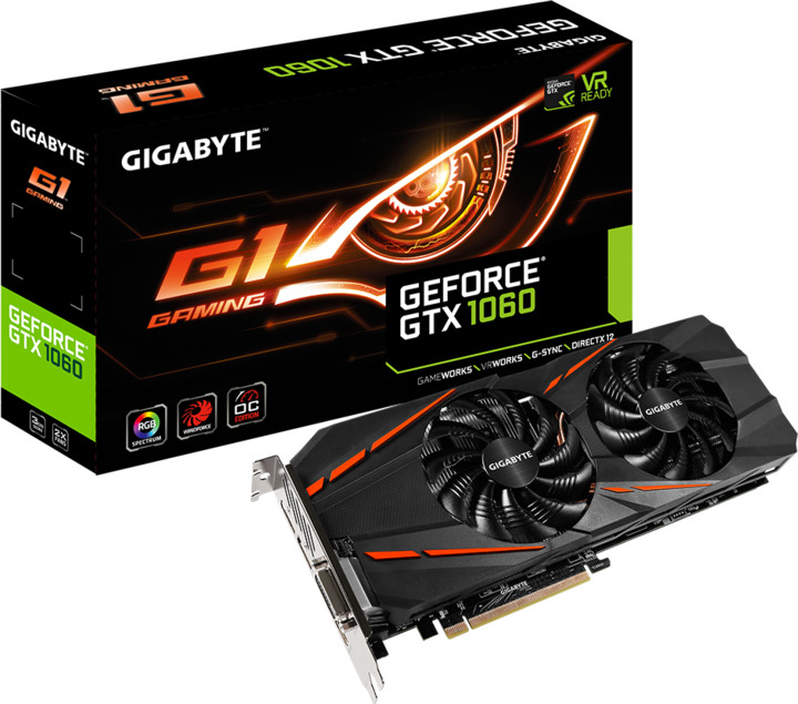 GIGABYTE GeForce GTX 1060 G1 Gaming 3G, 3GB GDDR5_2048432028
