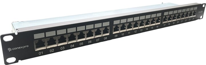 Conexpro Patch panel PP24-6a-STP, 24 portů, STP, CAT6A, 1U, rack 19&quot;_1795131185
