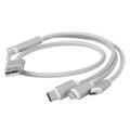 Gembird CABLEXPERT kabel USB A Male/Micro B + Type-C + Lightning, 1m, opletený, stříbrná_2097290558