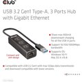 Club3D rozbočovač, USB-A 3.2 Gen1 - 3x USB 3.1, Gigabit Ethernet_885640635