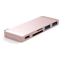 Satechi TYPE-C Passthrough USB Hub (3x USB 3.0,MicroSD), růžová/zlatá_865903846