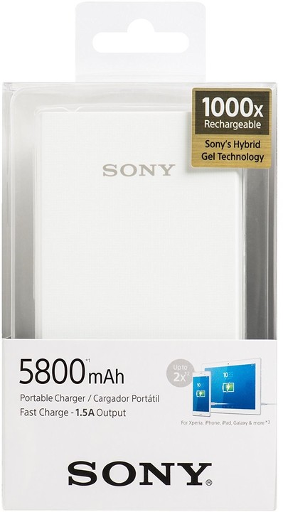 Sony CP-E6B Powerbank, 5800mAh, bílá_1909194108