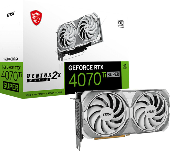 MSI GeForce RTX 4070 Ti SUPER 16G VENTUS 2X WHITE OC, 16GB GDDR6X_33373847