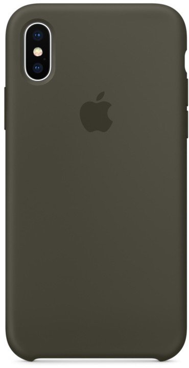 Apple silikonový kryt na iPhone X, tmavě olivová_778595950