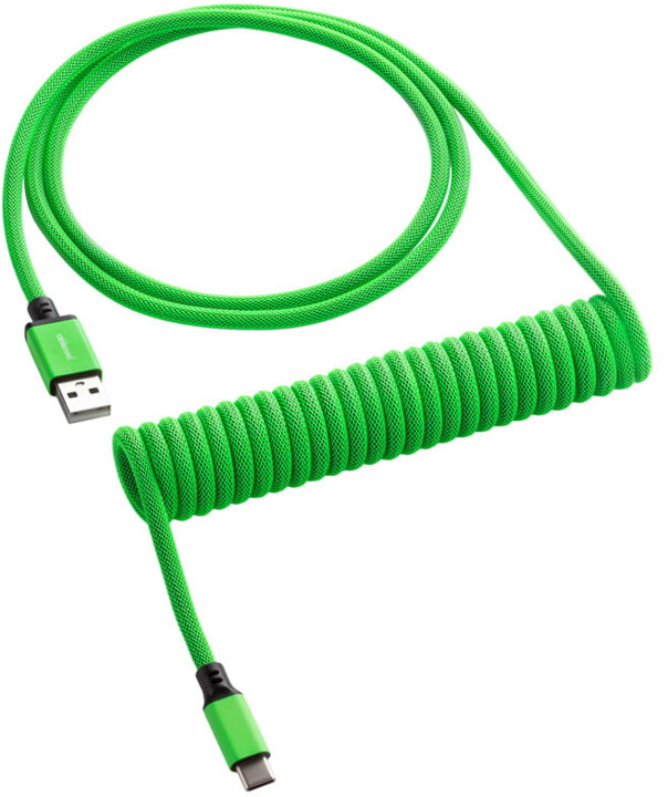 CableMod Classic Coiled Cable, USB-C/USB-A, 1,5m, Viper Green_658025458