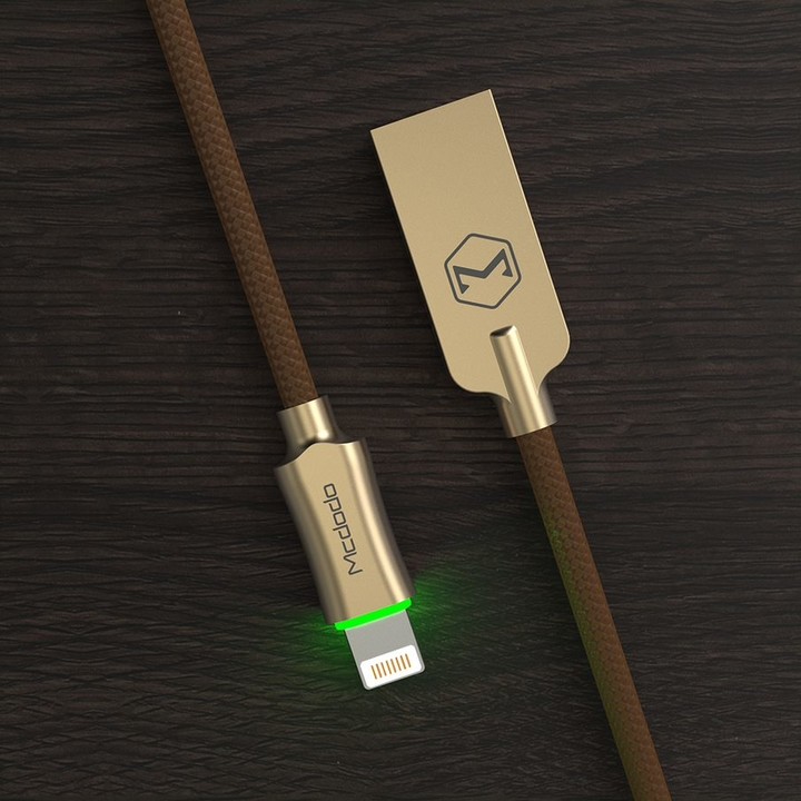 Mcdodo Knight datový kabel Lightning s inteligentním vypnutím napájení, 1.8m, zlatá_1035191163