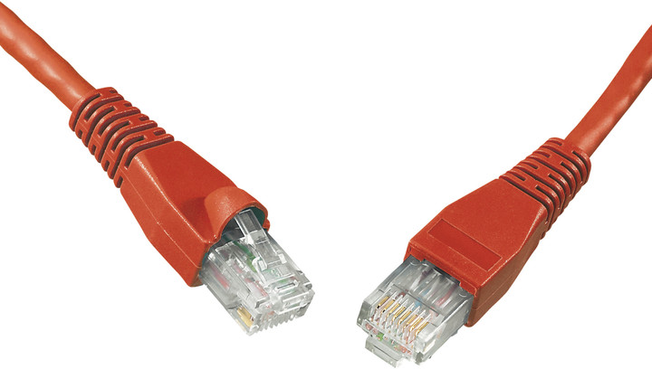 Solarix Patch kabel CAT5E UTP PVC 2m červený snag-proof_1405898922