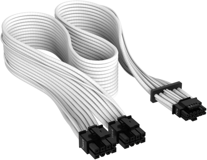 Corsair Premium Individually Sleeved 12+4pin PCIe Gen 5 12VHPWR 600W cable, Type 4, WHITE_965063398
