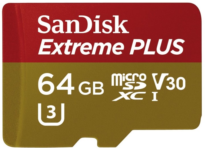 SanDisk Micro SDXC Extreme Plus 64GB 95MB/s UHS-I U3 V30 + SD adaptér_1126246146