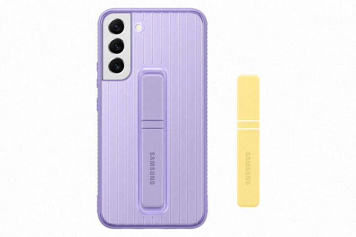 Samsung tvrzený zadní kryt se stojánkem pro Galaxy S22+, fialová_1006862701
