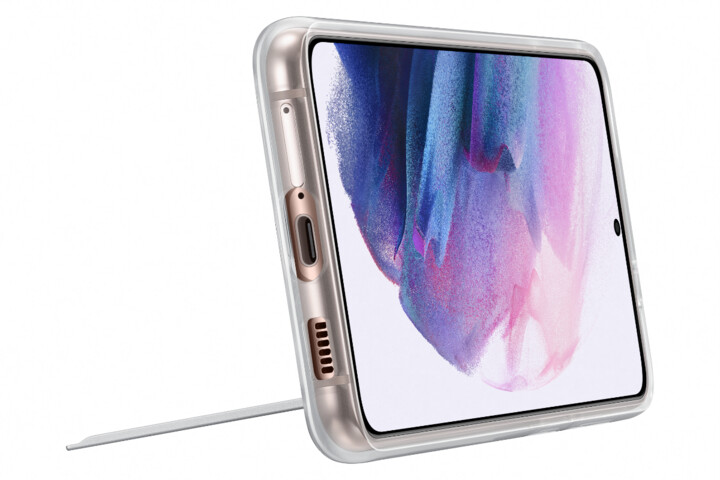 Samsung ochranný kryt Clear Standing pro Samsung Galaxy S21+, se stojánkem, transparentní