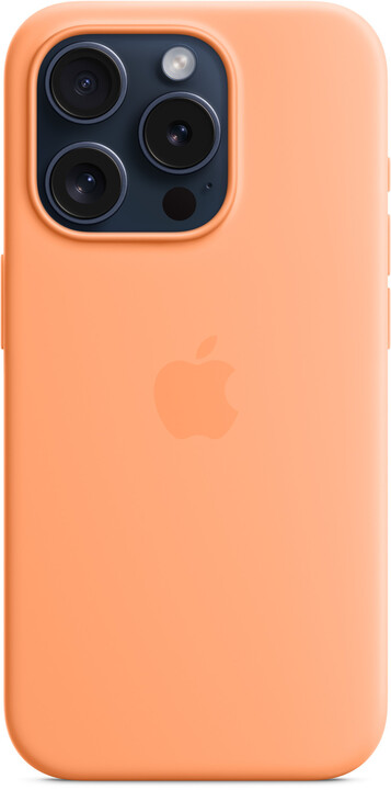 Apple Silikonový kryt s MagSafe pro iPhone 15 Pro, sorbetově oranžová_406349015