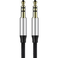 BASEUS kabel audio Yiven Series, Jack 3.5mm, M/M, 0.5m, stříbrná/černá_111693354