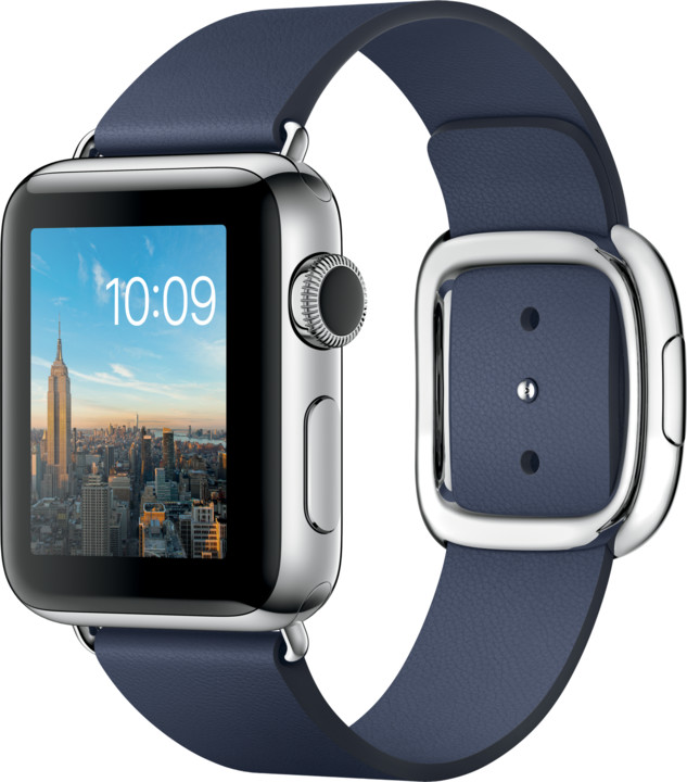 Apple Watch 2 38mm Stainless Steel Case with Midnight Blue Modern Buckle - M_1212431665
