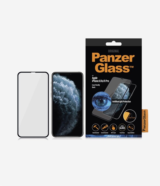 PanzerGlass Edge-to-Edge pro Apple iPhone 11 Pro, X, XS, Anti-blue light, černá_584772015