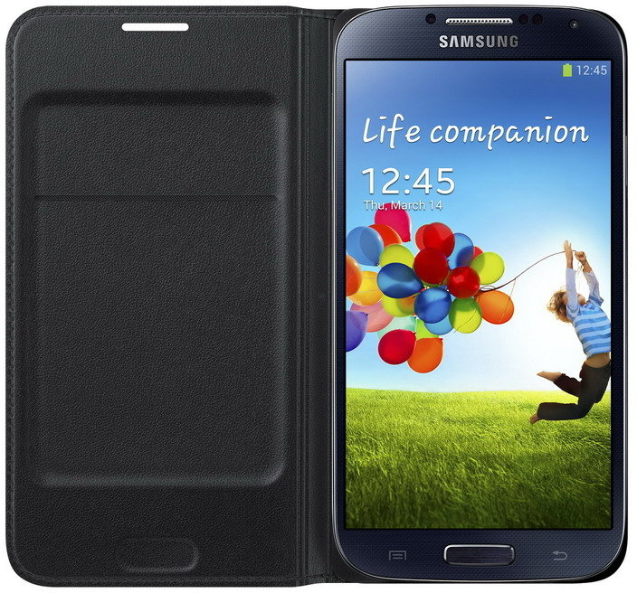 Samsung flipové pouzdro s kapsou EF-NI950BBE pro Galaxy S4 (i9505) černá_1936207122