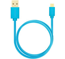AXAGON BUMM-AM15QL, HQ Kabel Micro USB - USB A, datový a nabíjecí 2A, modrý, 1.5 m_1250223998
