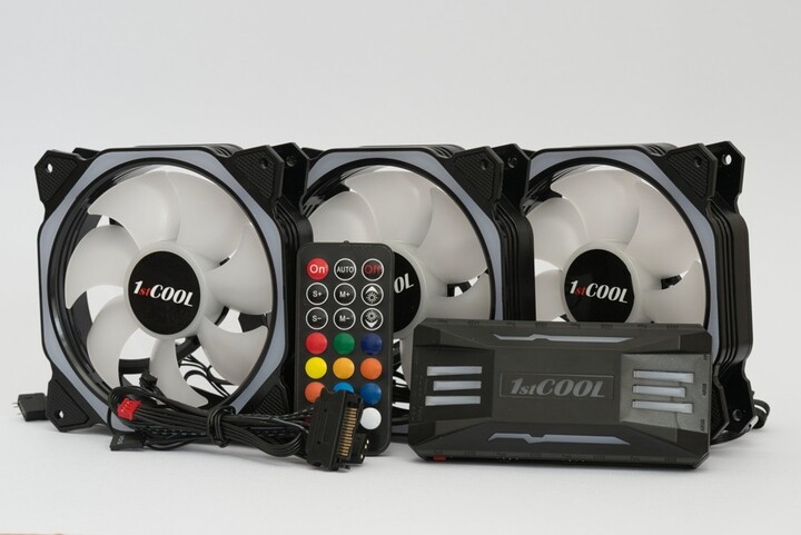 1stCool Fan KIT AURA EVO 4 ARGB, 3x HEXA2 ventilátor + ARGB řadič + dálkový ovladač