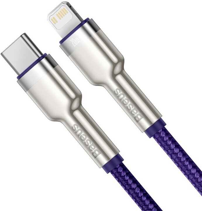 BASEUS kabel Cafule USB-C - Lightning, nabíjecí, datový, PD 20W, 2m, fialová_1646595927