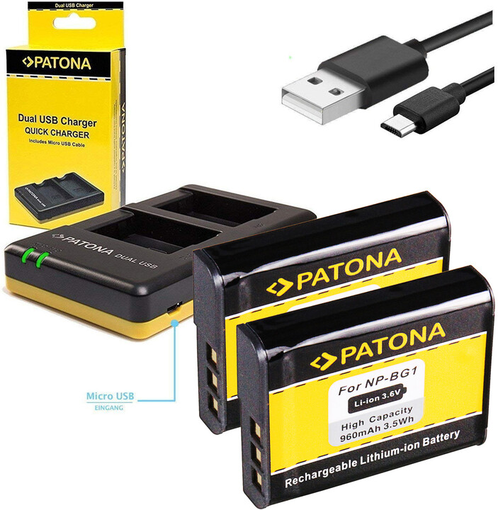 Patona nabíječka Foto Dual Quick Sony NP-BG1 + 2x baterie 960mAh USB_187675547