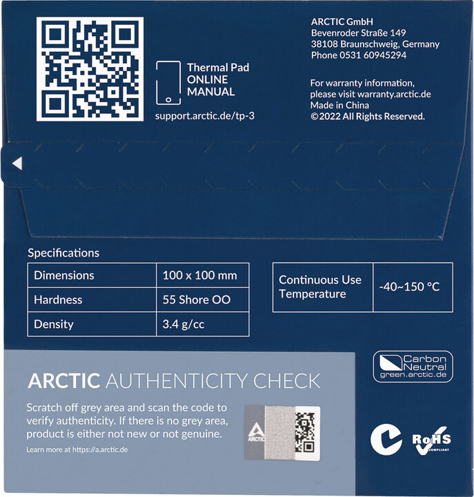 Arctic TP-3 Thermal Pad 100x100x0,5mm_1044053074