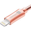 CONNECT IT Wirez Steel Knight Lightning - USB, metallic rose-gold, 2,1A, 1 m_777312892
