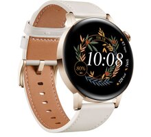 Huawei Watch GT 3 42 mm Elegant, Light Gold, White Leather Strap_300152888