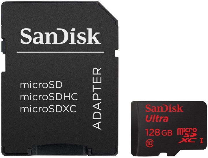 SanDisk Micro SDXC Ultra 128GB Class 10 UHS-I + adaptér_1350543078