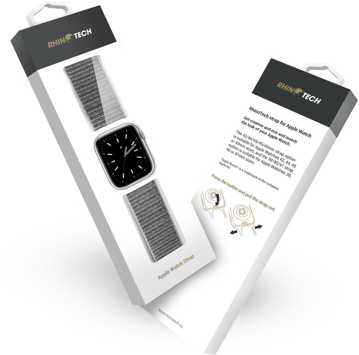 RhinoTech řemínek Magic Tape pro Apple Watch 38/40/41mm, bílá_765308032