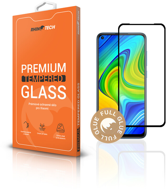 RhinoTech 2 tvrzené ochranné 2.5D sklo pro Xiaomi Redmi Note 9 (Full Glue)