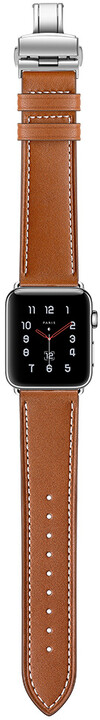 MAX kožený řemínek pro Apple Watch 4/5, 44mm, hnědá_475961089