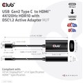 Club3D adaptér aktivní USB-C Gen2 na HDMI 4K120Hz HDR10 s DSC 1.2 (M/F), černá_353761471