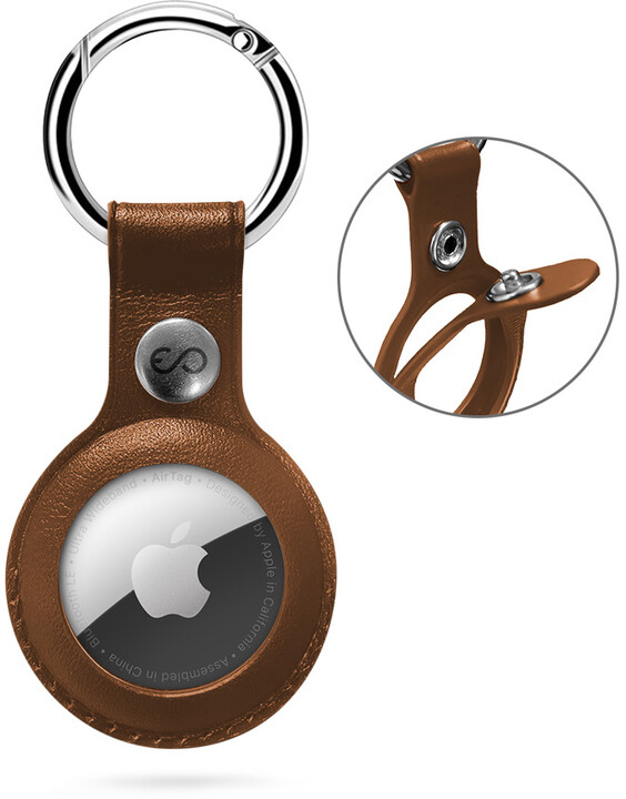 Epico klíčenka na Apple AirTag, kožená, hnědá_1306131662