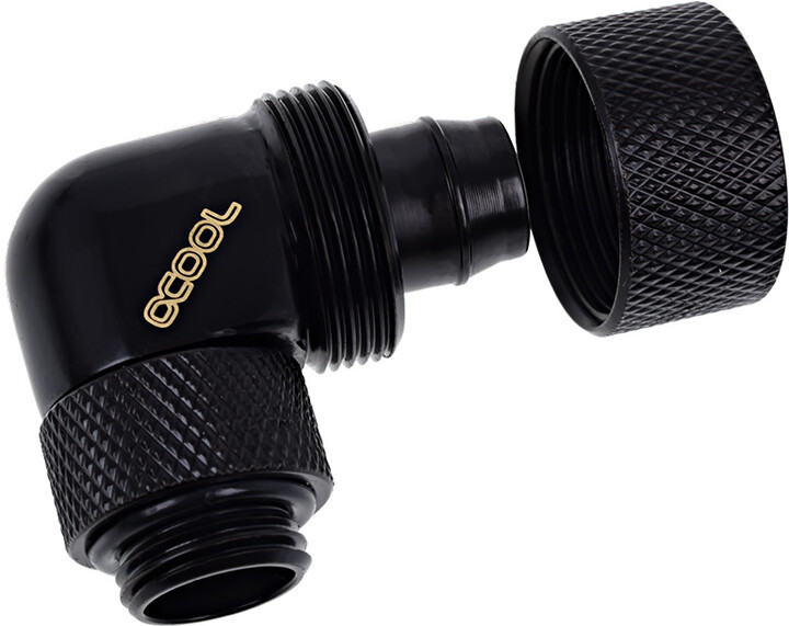 Alphacool Eiszapfen 16/10mm compression fitting 90° rotatable G1/4 - deep black_402767742