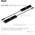 Club3D hub USB-C, 6-in-1 Hub s HDMI 8K60Hz/4K120Hz, 2xUSB-A, RJ45 a 2xUSB-C, 1xData, 1xPD 3.0_1662195568