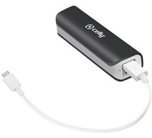 CELLY Powerbank s USB výstupem a microUSB kabelem, 2600 mAh, 1A, černá_1125241038