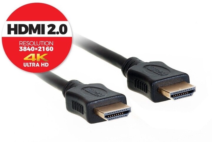 AQ KVH015 HDMI - HDMI, M/M, 2.0 4K, High speed, Ethernet, 1.5m, černá_2119365762