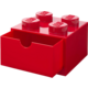 Stolní box LEGO, se zásuvkou, malý (4), červená