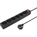 PremiumCord prodlužovací přívod 230V, 3m, 6 zásuvek + vypínač, černá_1917873691