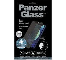PanzerGlass ochranné sklo Edge-to-Edge pro iPhone 12mini, antibakteriální, Swarowski CamSlider, černá Poukaz 200 Kč na nákup na Mall.cz