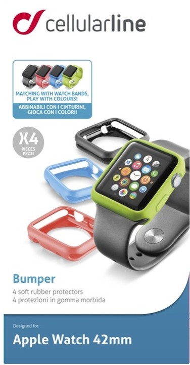 CellularLine ochranný rámeček pro Apple Watch 42mm, 4ks, různé barvy_922134754