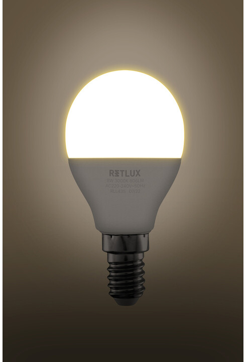 Retlux žárovka RLL 435, LED G45, E14, 8W, teplá bílá_429633245