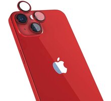 EPICO hliníkové tvrzené sklo na čočky fotoaparátu pro iPhone 14/14 Plus, červená_670225843
