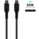FIXED nabíjecí a datový kabel Liquid silicone USB-C - USB-C,USB 2.0, PD 60W, 0.5m, černá