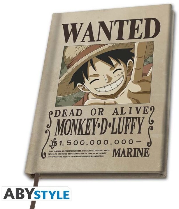 Zápisník One Piece - Wanted Luffy, linkovaný, A5_1025161438