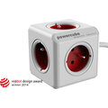 PowerCube EXTENDED prodlužovací přívod 1,5m - 5ti zásuvka, červená